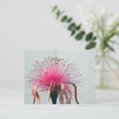 Real Fibre Optische Blume und Flamingo Postkarte (Stehend Vorderseite)