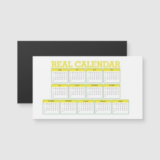 real fixed calendar magnetkarte (Vorne/Hinten)
