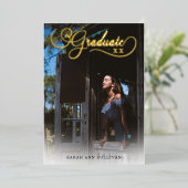 Real Foil 2 Sided Foto Abschluss Einladung (Stehend vorne)