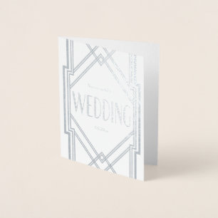 Real Foil Art Deco Einladung zur Hochzeit