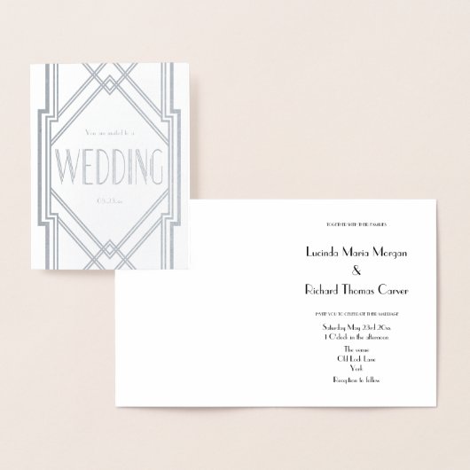 Real Foil Art Deco Einladung zur Hochzeit (Anzeige)