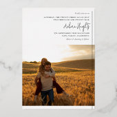 Real Foil Boho Script Typografie 2 Fotos Hochzeit Folieneinladung (Rückseite)