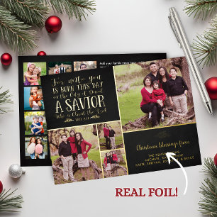 REAL Foil Christlich Verse Weihnachtsfest Foto Folien Feiertagskarte