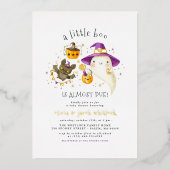 Real Foil ein kleines Boo Fall Halloween Baby Dusc Folieneinladung (Vorderseite)