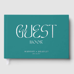 Real Foil Elegant Green Calligraphy Script Wedding Gästebuch