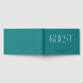 Real Foil Elegant Green Calligraphy Script Wedding Gästebuch (Voll)