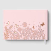 Real Foil Elegante Blumenrosa Hochzeit Gästebuch (Rückseite)