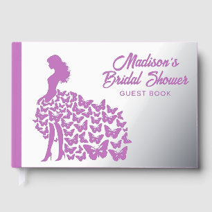 Real Foil Elegante Bride Brautparty Silver Gästebuch