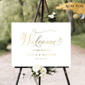 Real Foil Elegante Calligraphy Wedding Welcome Sig Foliendrucke