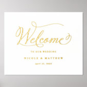 Real Foil Elegante Calligraphy Wedding Welcome Sig Foliendrucke (Vorderseite)