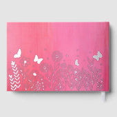 Real Foil Elegante Hochzeit von Rotem Blauen Flora Gästebuch (Rückseite)