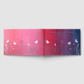 Real Foil Elegante Hochzeit von Rotem Blauen Flora Gästebuch (Voll)