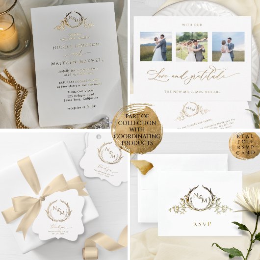 Real Foil Elegante Monogram QR Code UAWG Online Folienkarte