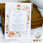 Real Foil Elegante Peach, Blush Botanische Hochzei Folieneinladung