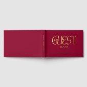 Real Foil Elegante Red Calligraphy Script Wedding Gästebuch (Voll)