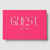 Real Foil Elegante Rose Kalligrafie Script Hochzei Gästebuch (Vorderseite)