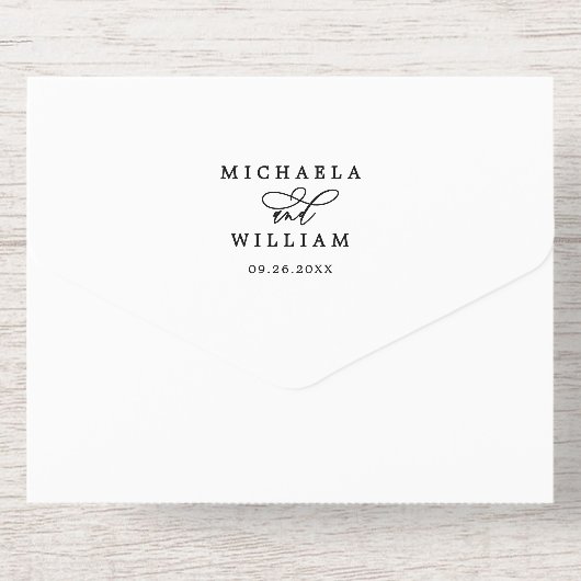 *REAL FOIL* Elegantes Script Foto Hochzeit All-in-One-Einladung (Rückseite)