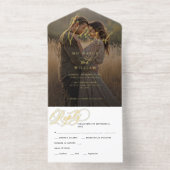 *REAL FOIL* Elegantes Script Foto Hochzeit All-in-One-Einladung (Innenseite)