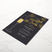 Real Foil Fireworks & Champagne New Year Party Folieneinladung (Gedreht)