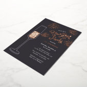 Real Foil Fireworks & Champagne New Year Party Folieneinladung (Gedreht)