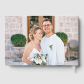 Real Foil Foto Einfache Personalisierte Rosa Hochz Gästebuch (Rückseite)