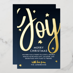 *REAL FOIL* Freude an Weihnachten / glückliche Fer Folien Feiertagskarte