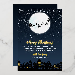 *REAL FOIL* Frohe Weihnachtsfeier Weihnachten Schl Folien Feiertagskarte