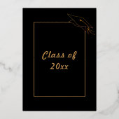 Real Foil Gold auf Black Abschluss Eintrittskarte Folieneinladung (Rückseite)