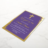 Real Foil Gold Glitzer Lavender Lila Taufe Folieneinladung (Gedreht)