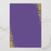 Real Foil Gold Glitzer Lavender Lila Taufe Folieneinladung (Rückseite)