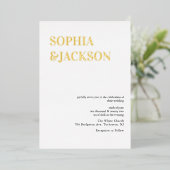 Real Foil Gold Moderne Minimale kalligraphische Ho Folieneinladung (Stehend vorne)