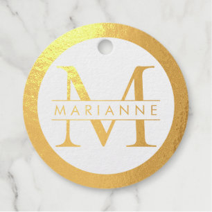 REAL FOIL Gold oder Silver Monogram Circle Vielen Geschenkanhänger
