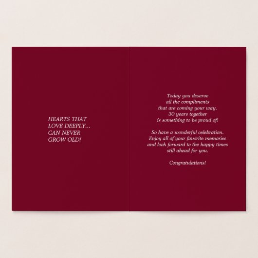 Real Foil Luxury Cards zum 30. Jubiläum Folienkarte (Innenseite)