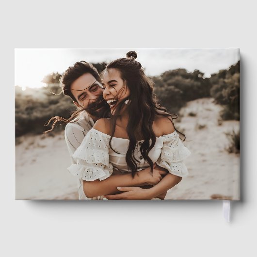 *REAL FOIL* Moderne 2-Foto-Hochzeit Gästebuch (Rückseite)