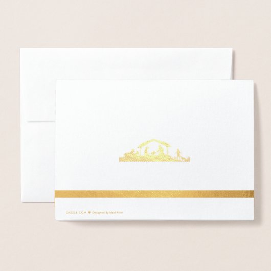Real Foil Nativity Weihnachtskarte Folienkarte (Rückseite mit Umschlag)