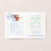 Real Foil Palm Tree Passport Hochzeit Folienkarte (Innenseite)