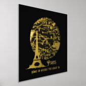 Real Foil PARIS Straßenkarte Kunsthandwerk Foliendrucke (Ablage )