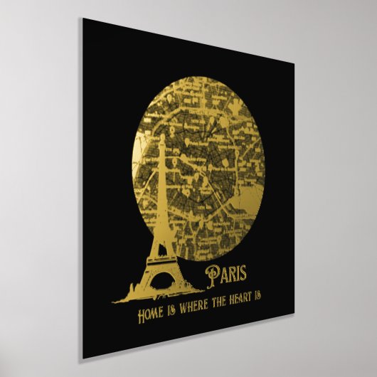 Real Foil PARIS Straßenkarte Kunsthandwerk Foliendrucke (Ablage )