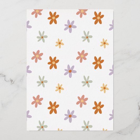 Real Foil Retro Sun Groovy Girl Folieneinladung (Rückseite)