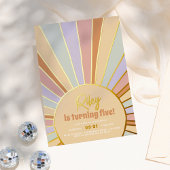 Real Foil Retro Sun Groovy Girl Folieneinladung