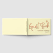 Real Foil Rose Gold Calligraphy Script Wedding Gästebuch (Voll)