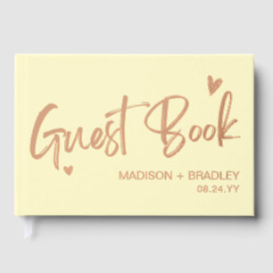 Real Foil Rose Gold Calligraphy Script Wedding Gästebuch