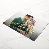 REAL-FOIL-Save the Date-Karte mit Pinselspitze Folieneinladung (Gedreht)