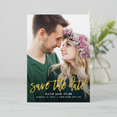 REAL-FOIL-Save the Date-Karte mit Pinselspitze Folieneinladung (Stehend vorne)