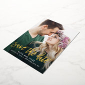 REAL-FOIL-Save the Date-Karte mit Pinselspitze Folieneinladung (Gedreht)