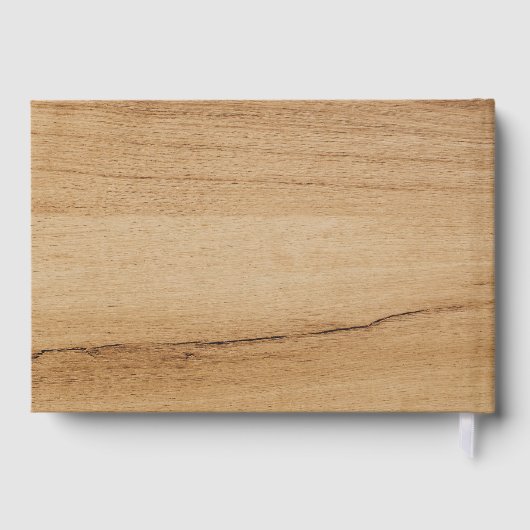 Real Foil Silver Calligraphy Script Holzverheiratu Gästebuch (Rückseite)