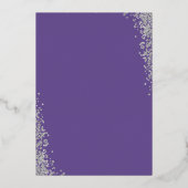 Real Foil Silver Glitzer Lavender Lila Taufe Folieneinladung (Rückseite)