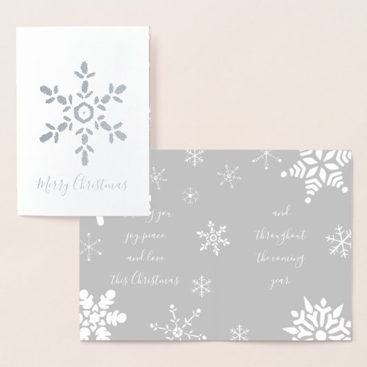 Real Foil Silver Snowflake Folienkarte (Anzeige)