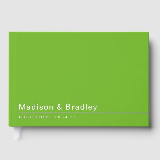 Real Foil Simple Modern Silver Script Wedding Gästebuch (Vorderseite)