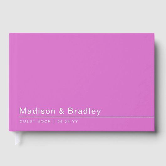 Real Foil Simple Modern Silver Script Wedding Gues Gästebuch (Vorderseite)